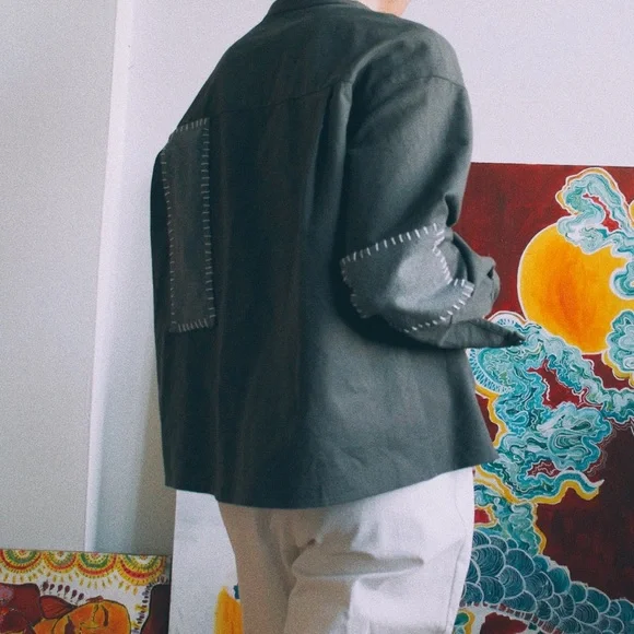 Grey Patchwork Coat - Picture 3 of 5